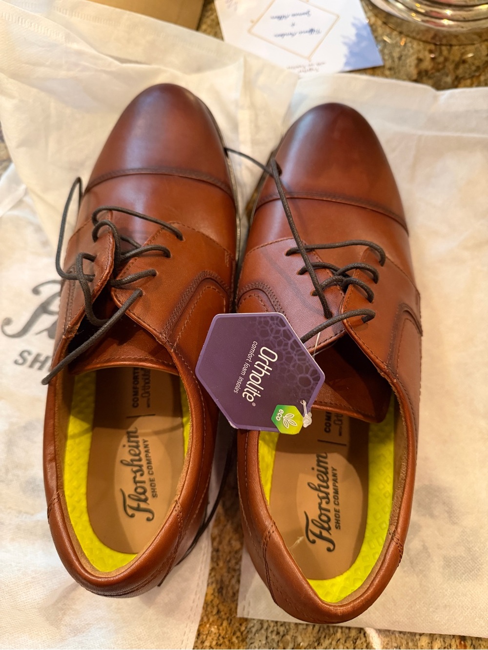 Florsheim Men’s Brown Leather Cap-Toe Derby Oxfords